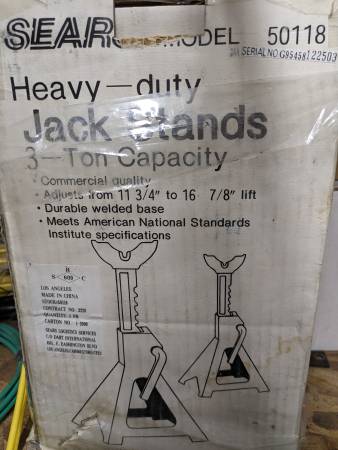 Photo Sears 3 ton jack stands new $70