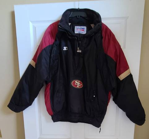 Photo Starter Pro Line Brand 49ers Pull-Over Jacket with Foldable Hood in a $55
