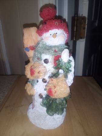 Photo Christmas Snowman Figurine Home Interior $15