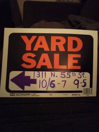 Photo BIG YARD SALE 1311 N. 55th ST. FRIDAY AND SATURDAY 106-7th FROM 900 - 500