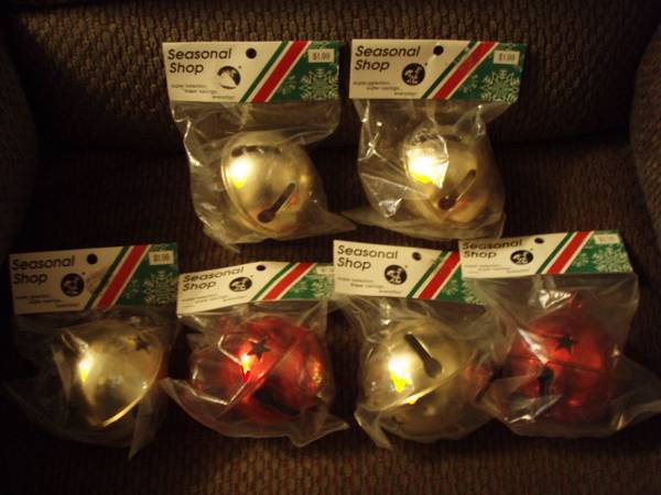 Photo Lot of 6 EXTRA Large Vintage HOBBY LOBBY Christmas Bells $20