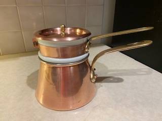 Photo Vintage French Copper Double Boiler $75