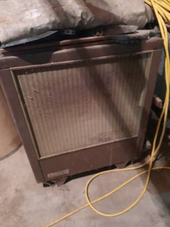 Photo old wood stove box with fan $250