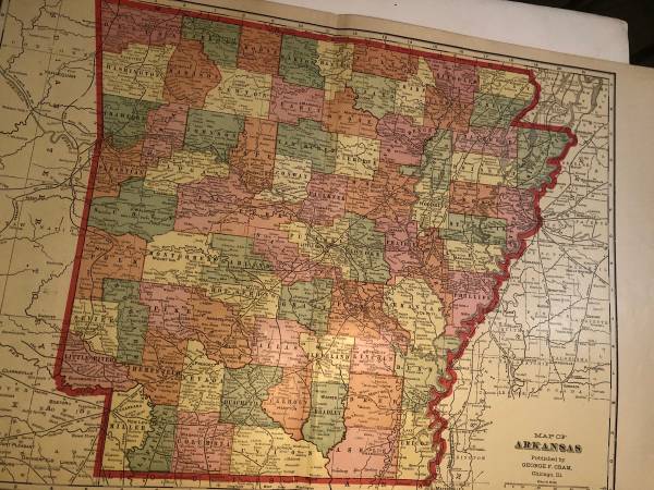 Large Authentic Old 1903 Map of Arkansas $15