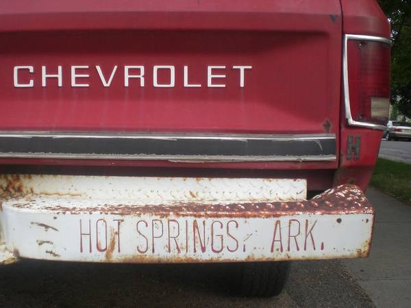 Photo WANTED Old Truck Bumper with Hot Springs Dealer Name
