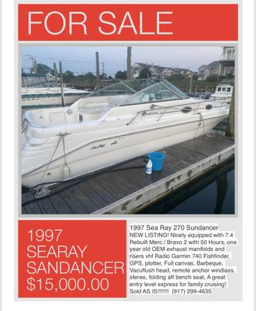 1997 Searay Sundancer $15,000