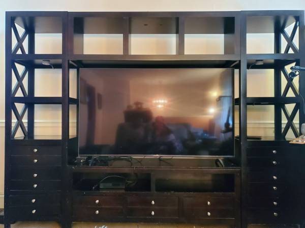 Photo 4PC EXPRESSO WALL ENTERTAINMENT CENTER WTV CONSOLE $600