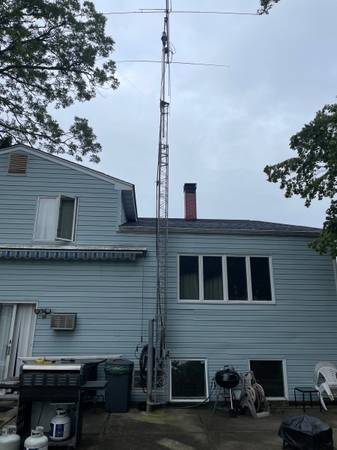 Photo Cb Ham radio 40 ft tilt over crank up tower $200
