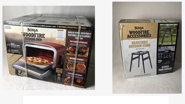 Photo NEW Ninja Electric Woodfire 8-in-1 Outdoor Pizza Oven  Pellet Smoker $400