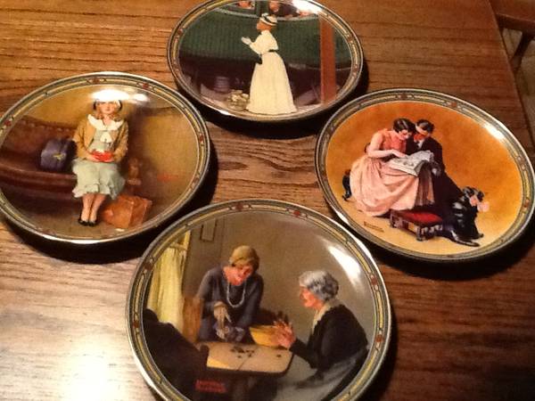 Photo Norman Rockwell plates, American dream, lot of 4 $35