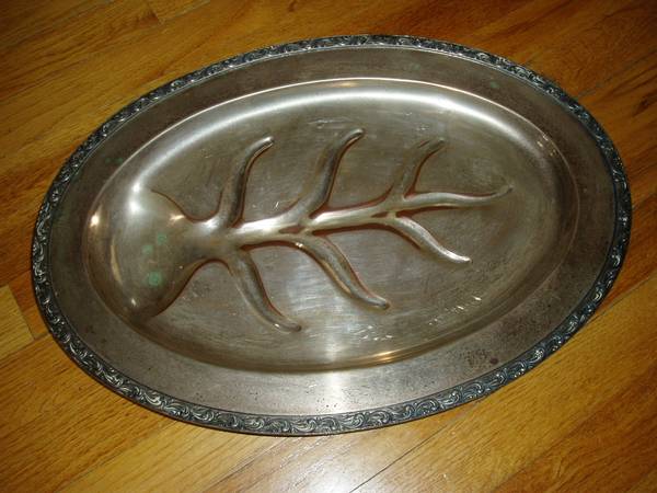 Photo Vintage EB Rogers Silver Co Meat Serving Platter $50