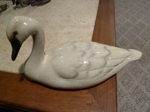 Photo White Swan Floating Swimming Big Sky Carvers Stonecast Sculpture $20
