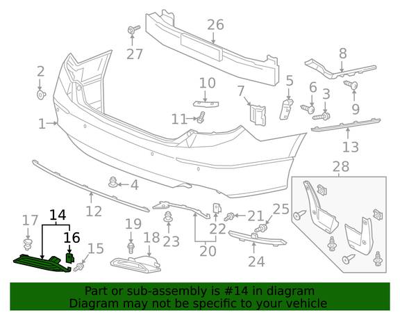 Photo 2018 2019 2020 2021 Honda Accord Genuine Garnish R Rear Bumper (Lower) $45
