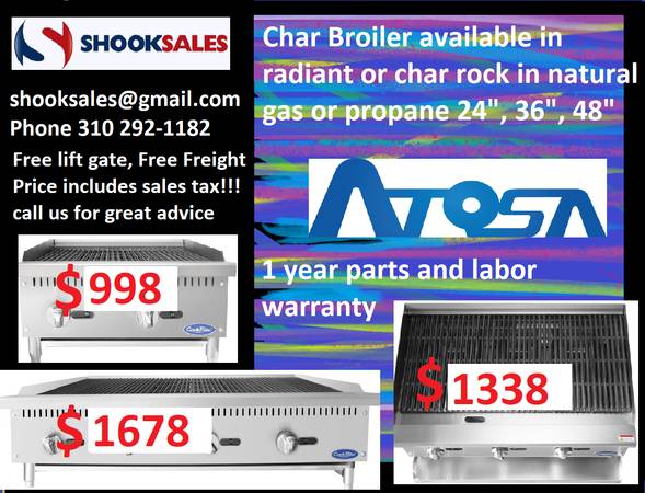 Photo ATOSA Gas Radiant Char Broiler ATRC-24 $998