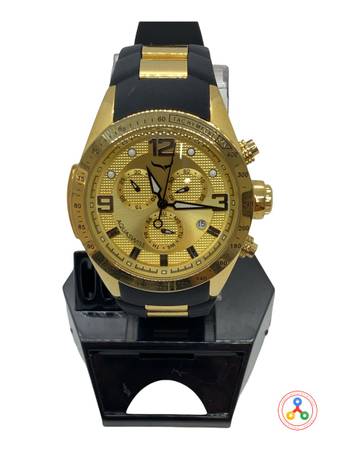 Photo Aquaswiss Trax 6H Black and Gold Stainless Steel Mens Watch $59