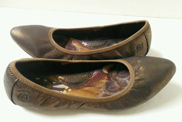 Photo BORN BRONZE BROWN LEATHER BALLET FLATS Sz 7 NEW $35