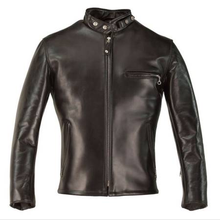 Photo Brand New Schott Cafe Racer Jacket Size 44 (US) Cowhide Leather BLACK $850