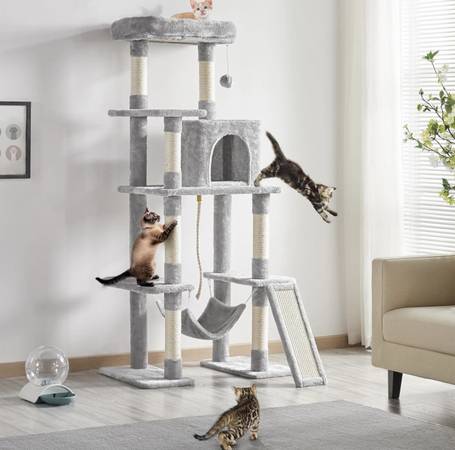 Photo Cat Tree, Multi-Level Cat Tower for Indoor Cats, 63in, Condo Furniture $60