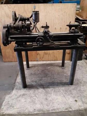 Photo Classic Vintage Antique South Bend 9 Lathe, 3 12 bed With Stand