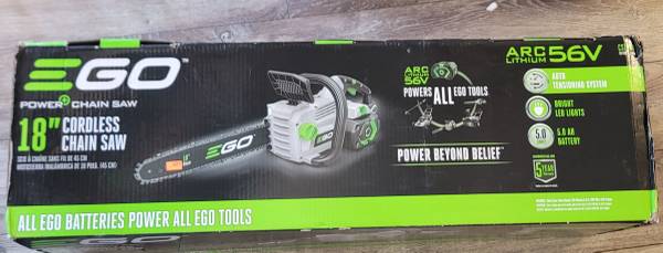 Photo Ego Power 56V (CS1804) 18 Inch Brushless Cordless Chainsaw Kit Set $325