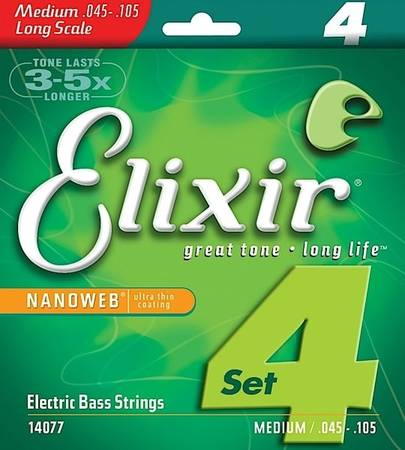 Elixir Nanoweb Electric Bass Strings $40