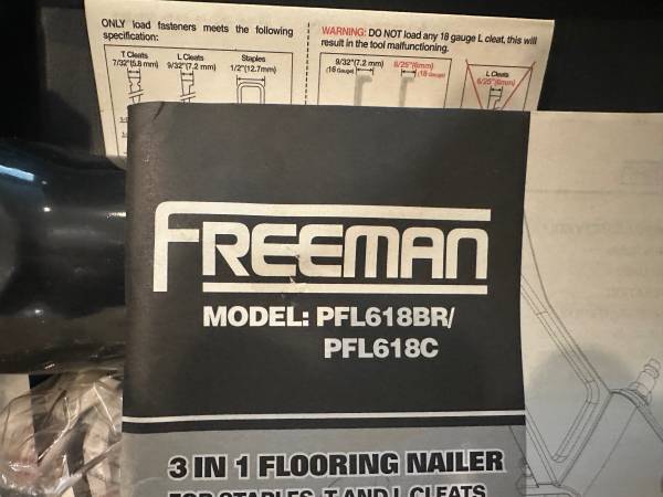 Freeman PFL618BR Flooring Nailer $110