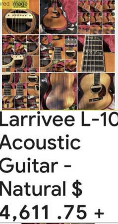 Photo High End Abolone Binding Rosette Fret Markers Larrivee L10 Guitar L-10 $1