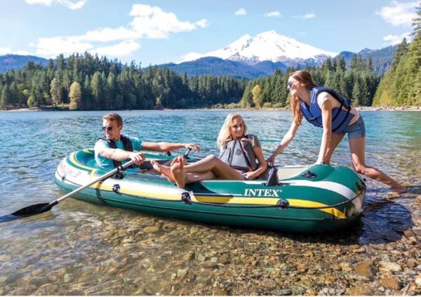 Photo INTEX Seahawk Inflatable Boat Series Includes Deluxe Aluminum Oars and High-Out $50