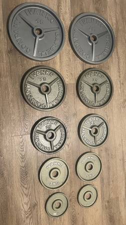 Photo IVANKO FULL SET Classic Olympic M Series Of Weight Plates Total 242 lb $499