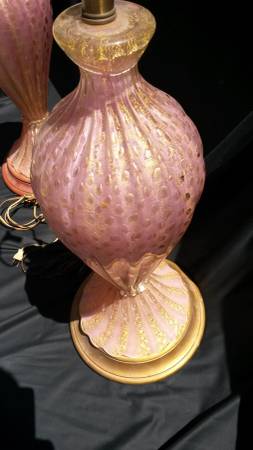 Photo Large Hollywood Regency Pink and Gold Barovier Murano Glass Ls $5,000