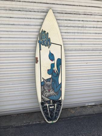 Photo Lib tech surfboard short Jamie Lynn blue girl art rare $540