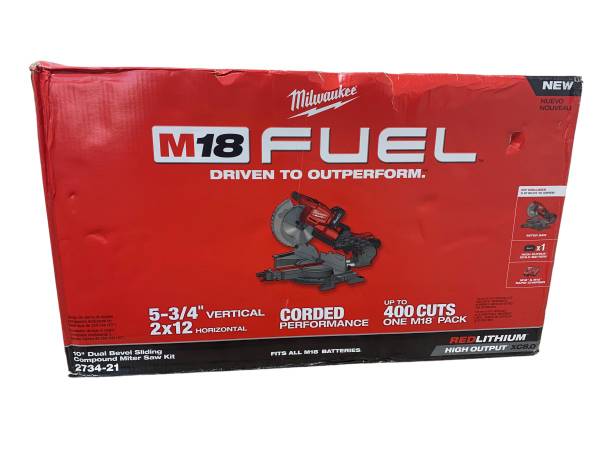 Milwaukee 2734-21 M18 FUEL 18V 10 Dual Bevel Sliding Compound Miter S ...