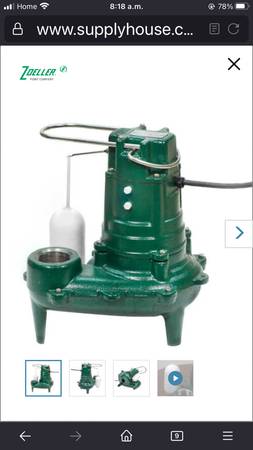 Model M267 Waste-Mate Automatic Cast Iron Sewage Pump - 115 V, 12 HP $500