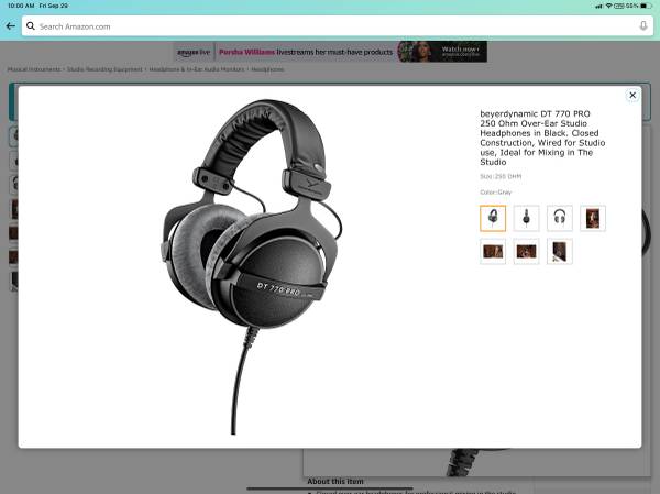 Photo NEW - beyerdynamic DT 770 PRO 250 Ohm Over-Ear Studio Headphones in Black. $80