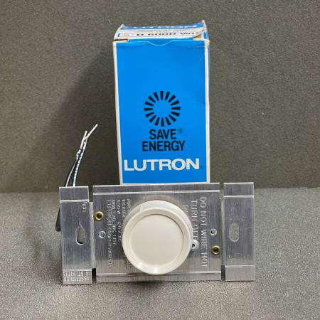 Photo (New) Lutron White Rotary Dimmer, Single Pole, Push OnOff, 600W120V,Model D- $10