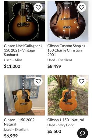 Photo Nice $6500 obo Players Guitar Gibson Maple Jumbo Case J-150 $1