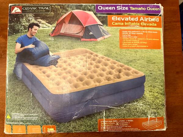 ozark trail queen size adjustable headrest air mattress