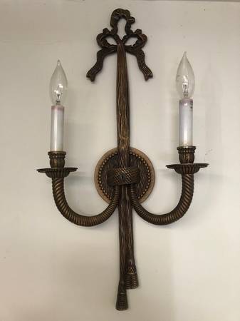 Photo Quality ropetassel 23 High Brass Wall Sconce $140