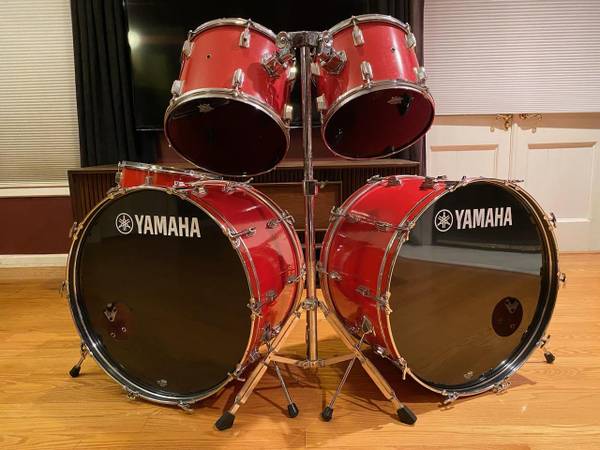 Photo Red Drum Set - 24 Double Bass - No Snare or cymbals $250