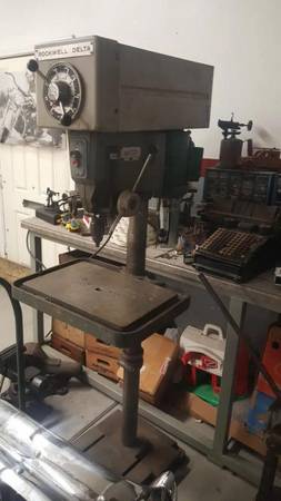 Photo Rockwell Delta Variable Speed Drill Press Floor Model 15-655 With Production Tab