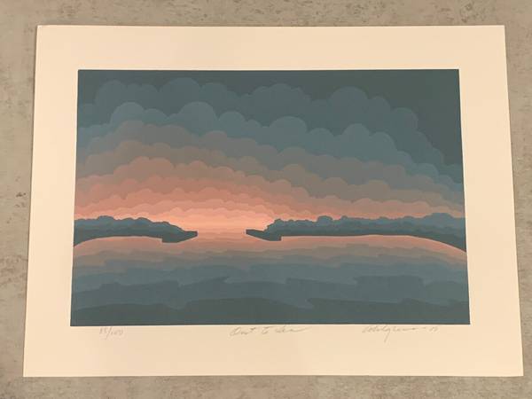 Photo Roy Ahlgren Original 1988 Signed Serigraph Print Out to Sea 85100 $125