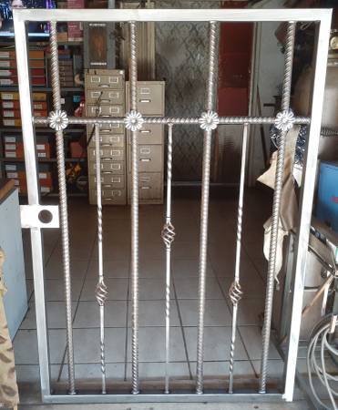 Photo Steel Iron Garden Security Gate - Heavy Custom Rebar Design $350
