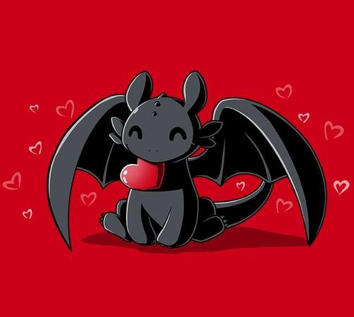 Photo Toothless T-Shirt Cute Valentines How to Train Your Dragon DreamWorks $5
