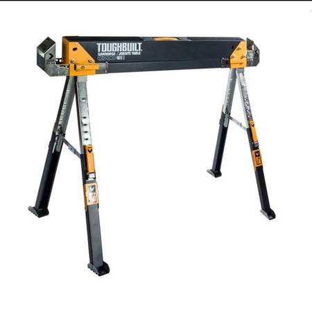 Photo Toughbuilt Steel Sawhorse Folding Adjustable Telescopic Legs Site Work Table $50