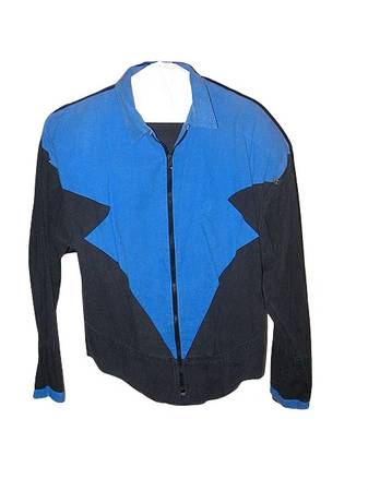Photo Vintage 1980s New Wave Blue  Black Jacket $45