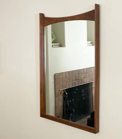 Vintage Mid Century Wood Mirror $750