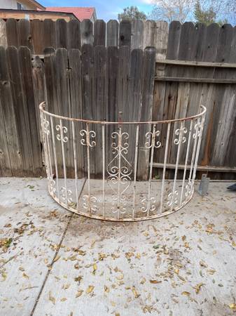 Photo Vintage wrought iron balcony gate fencing ornamental antique salvage $230