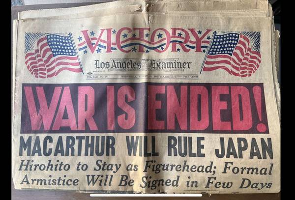 WORLD WAR II Los Angeles NEWSPAPERS - ORIGINAL 1940s $150