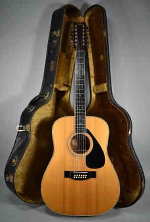 Photo c. 1978 Yamaha FG12-250 12-String Acoustic Natural wOHSC $395