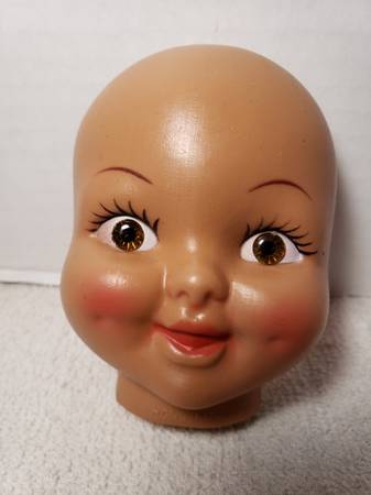 Photo vintage doll head mask - she has dimples $5